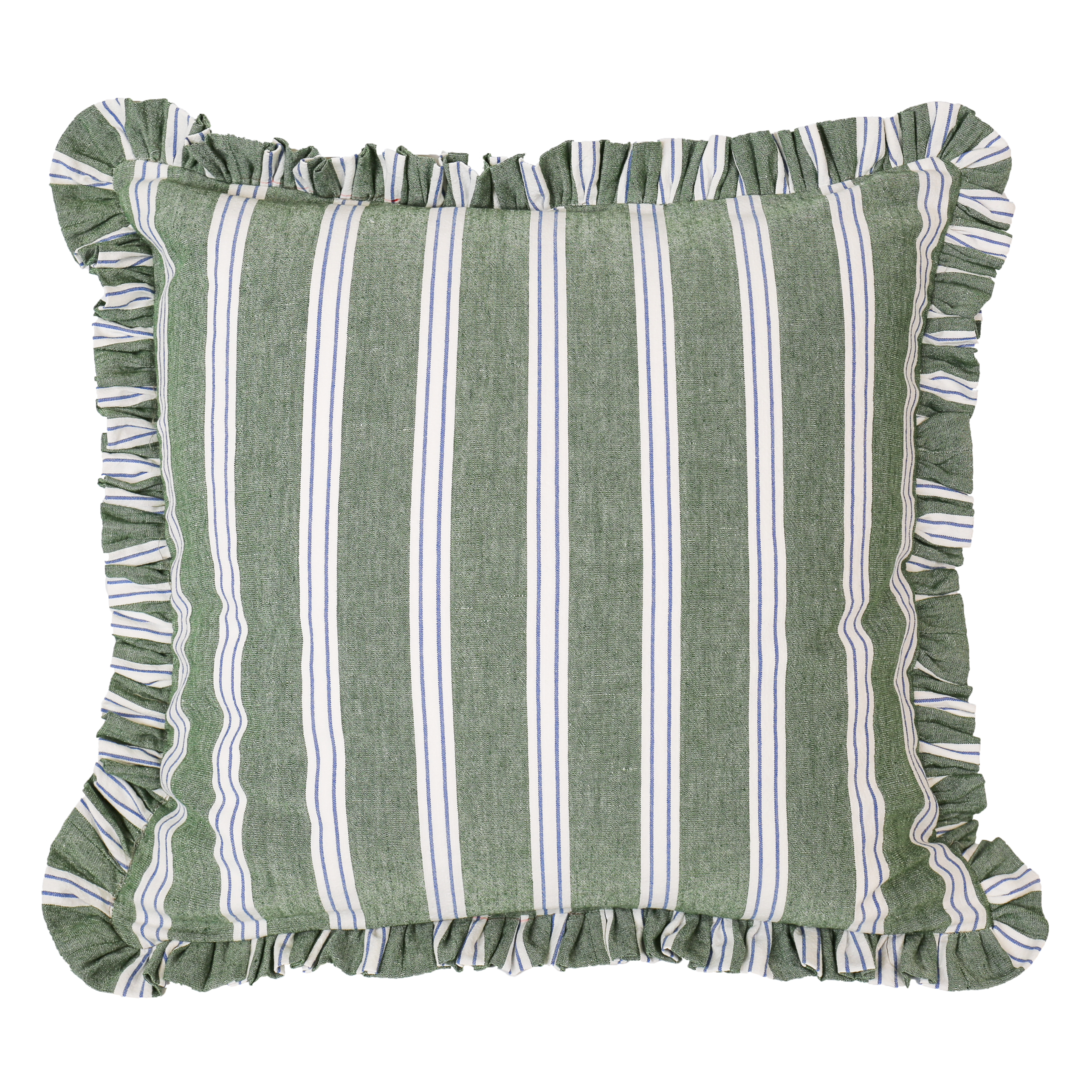 Green and discount white striped pillows