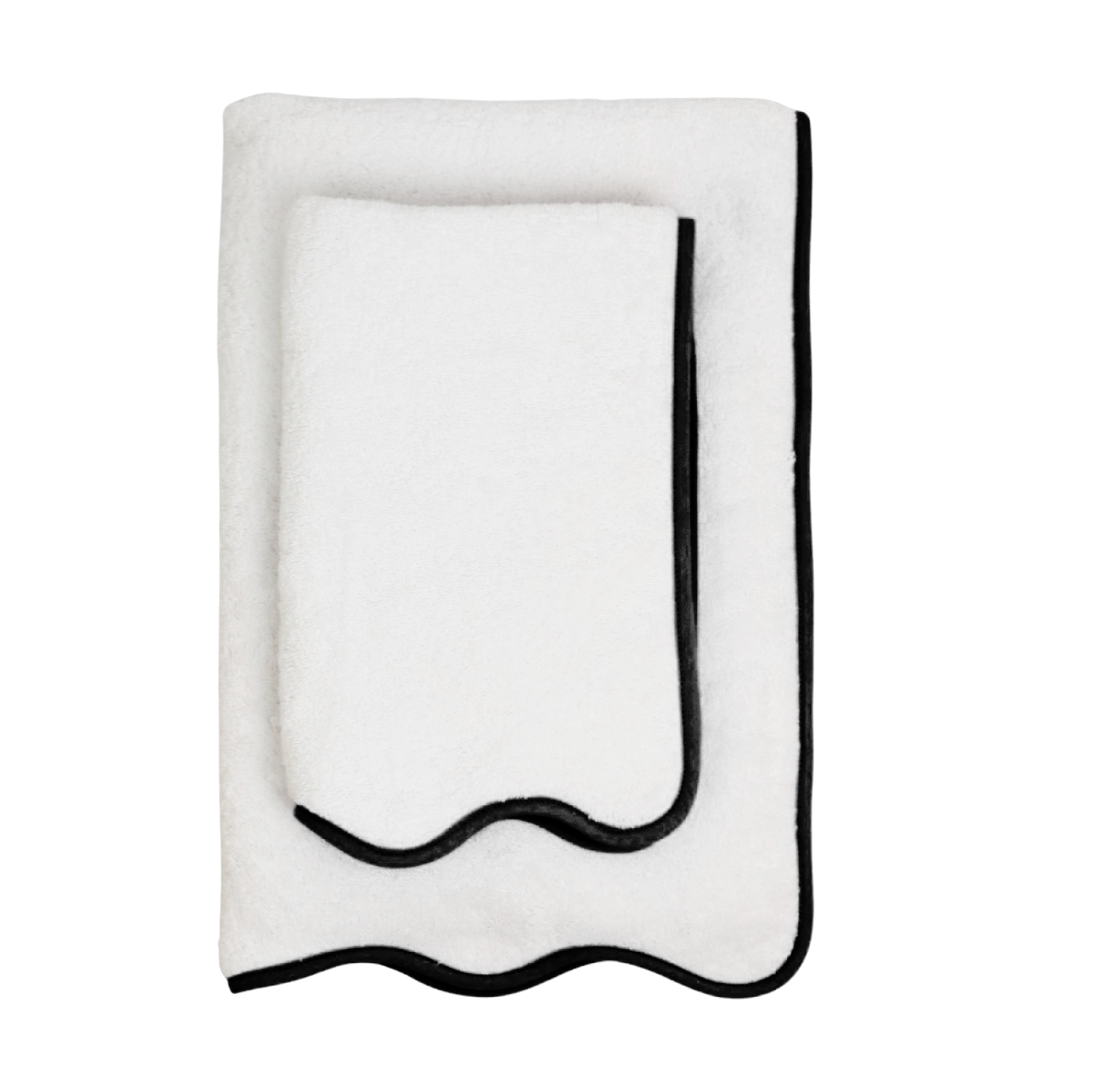 White towels with black trim sale