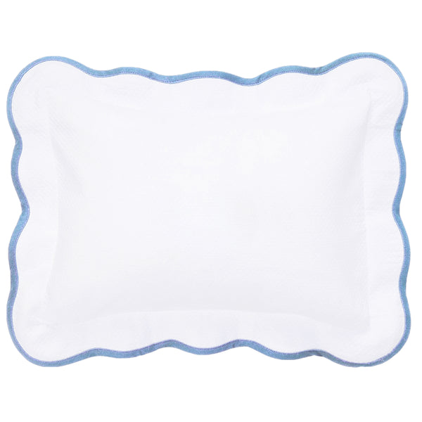 Cornflower Pique Scallop Boudoir Sham