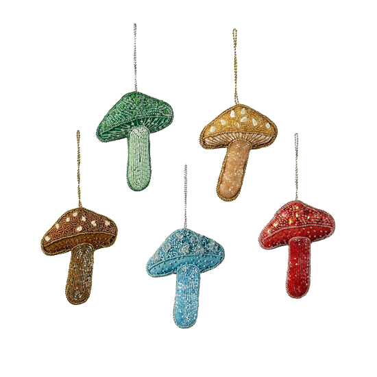 Beaded Mushroom Ornament