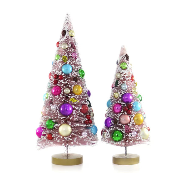 Soft Pink Decorated Tree, set of 2