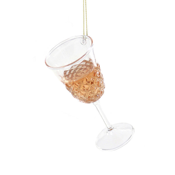 Rose Wine Glass Ornament