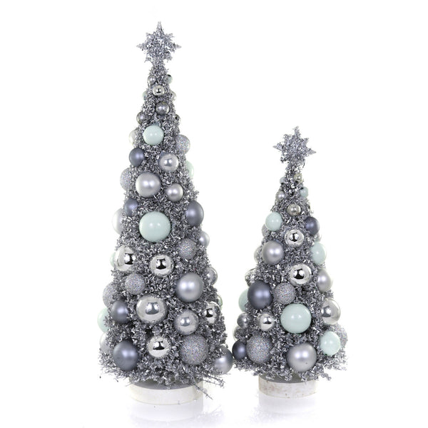 Mid-Century Glitter Tree, set of 2