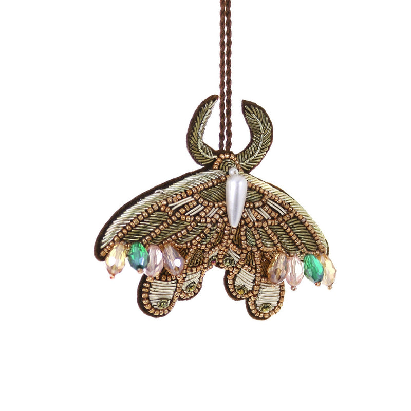 Beaded Silk Moth Ornament