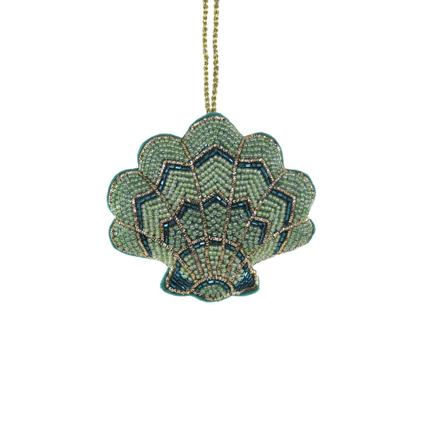 Beaded Scalloped Shell Ornament