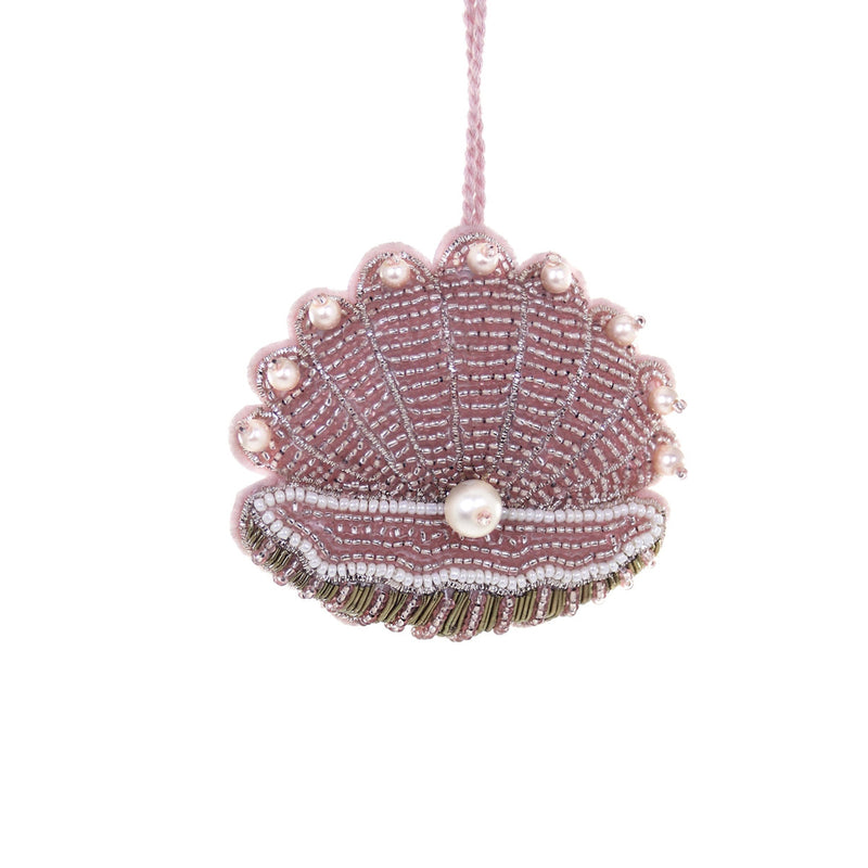 Beaded Clam Shell Ornament