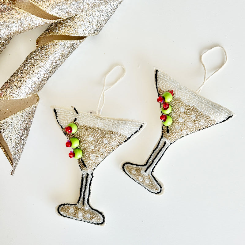 Beaded Martini Ornament