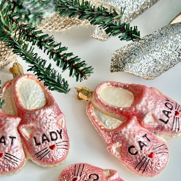 Cat Lady Slippers Ornament