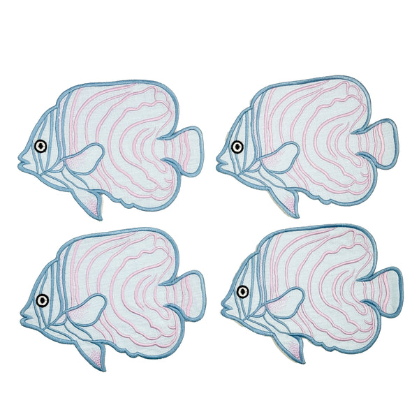 Blue Fish Cocktail Napkins, set of 4