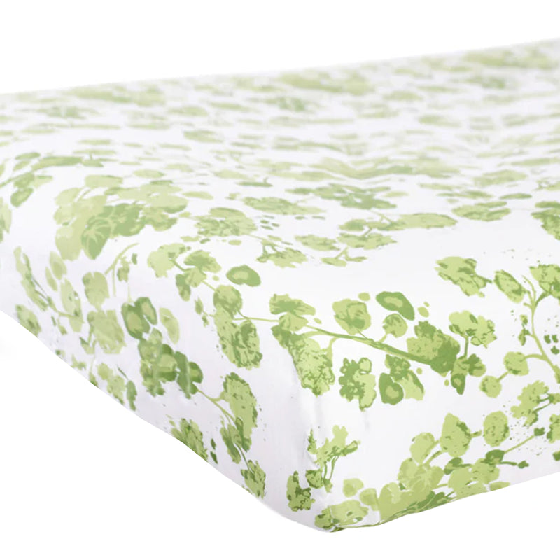 Ouisie Green Crib Sheet