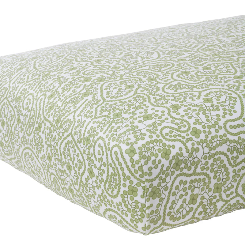 Shelby Green Crib Sheet Biscuit Home