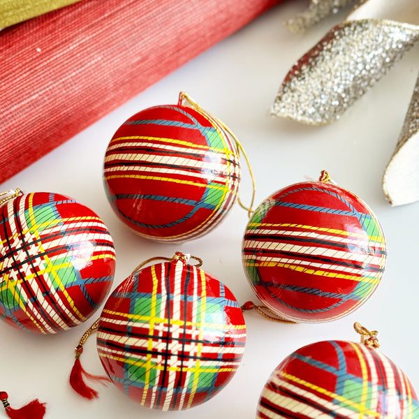 Tartan Bauble Ornament