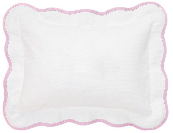 Pink Pique Scallop Boudoir Sham