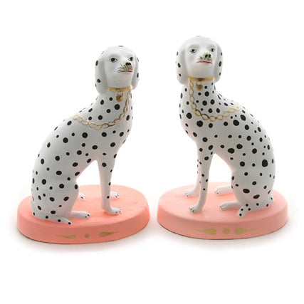 Spotted Dalmatian, Neon Coral, Set of 2