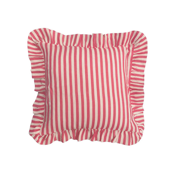 Cherry Red Striped Cushion Cover – Biscuit Home