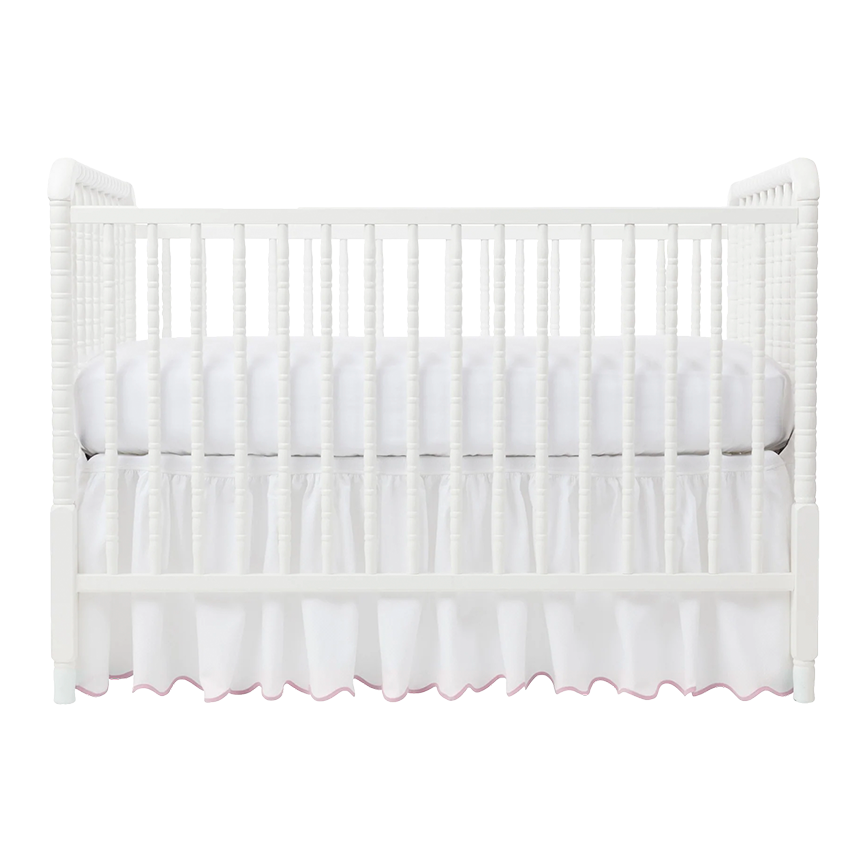 Pink Pique Crib Skirt – Biscuit Home