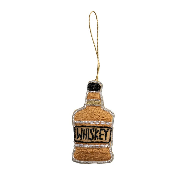 Beaded Whiskey Bottle Ornament